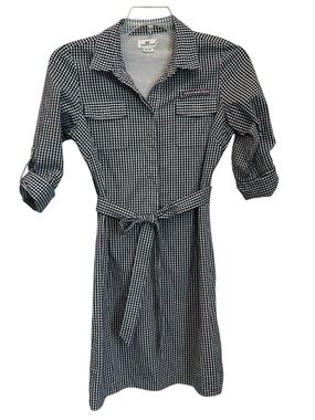 VINEYARD VINES Harbor Shirt Dress in Black and White Gingham